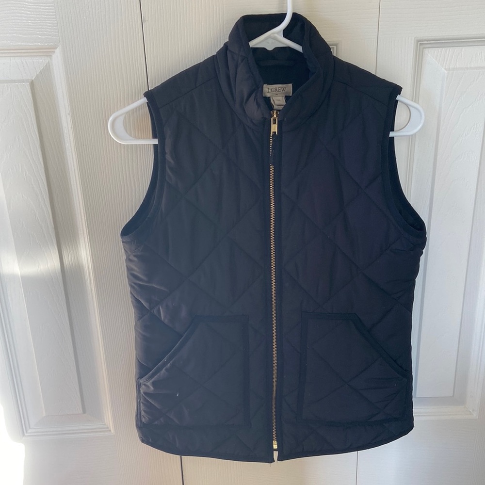 J. Crew Black Quilted Vest